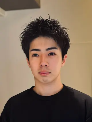 ショート パーマ メンズ スパイキーショート 大人パーマ 丸山のヘアスタイル