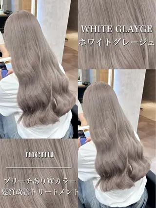 ロング カラー パーマ ヘアアレンジ 透明感ブリーチカラー 🌈TOMOHIROのヘアスタイル