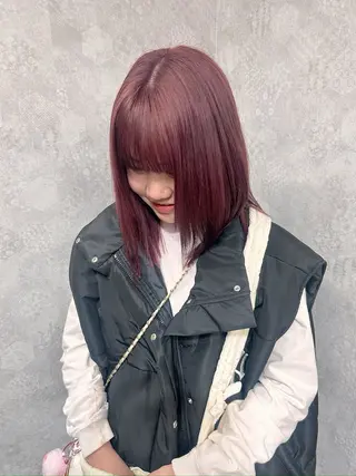 ミディアム カラー ヘアアレンジ 💕ブリーチ/ヘアメ 🎀YUUKAのヘアスタイル