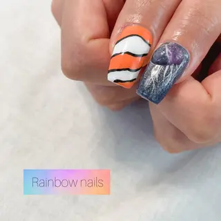 ネイル Rainbow nailsくろちゃんのネイルデザイン