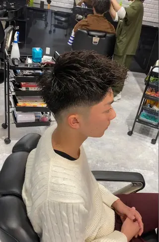ショート パーマ メンズ 前田賢生 ご新規様はNGのヘアスタイル