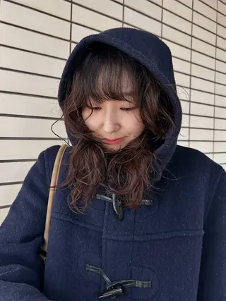 セミロング パーマ デザインカット/ パーマ/nanaのヘアスタイル