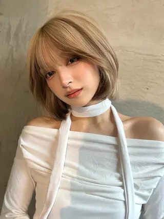 ミディアム カラー belle 表参道 terrace所属・抜きっぱなしブロンド /ハイトーン/カナタのヘアスタイル