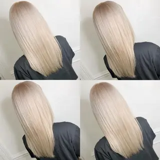 ロング カラー ヘアアレンジ メンズ キッズ 💟Chloe原宿店 🩶ハイトーンのヘアスタイル