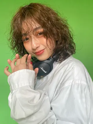 ミディアム カラー パーマ パーマ指名No1 /namiのヘアスタイル