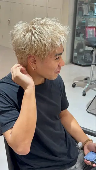 ショート カラー メンズ 【メンズ特化】 メンズパーマ/雄斗のヘアスタイル