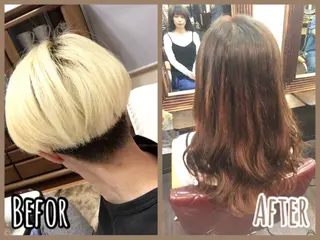 ショート カラー 韓国ヘア🤍髪質改善 🇰🇷AKANEのヘアスタイル