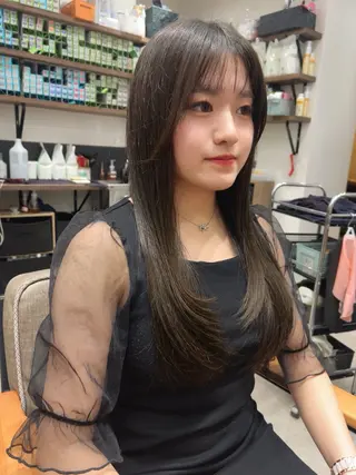 ロング カラー レイヤー/韓国/ ハッシュ/高田翼のヘアスタイル