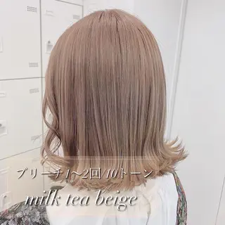 セミロング カラー ダブルカラー 韓国ヘアKYONのヘアスタイル