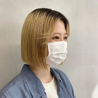 ミディアム カラー yuna/ボブカット /ハイトーンカラーのヘアスタイル