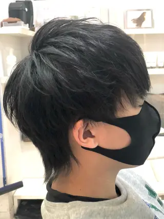 ショート メンズ 髪質改善× ハイライト溝江のヘアスタイル