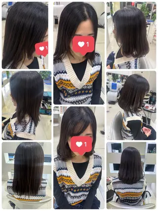 セミロング タカハシ リナのヘアスタイル
