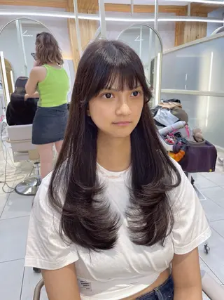 セミロング 顔周り/透明感カラー /韓国ヘア/TAKUのヘアスタイル