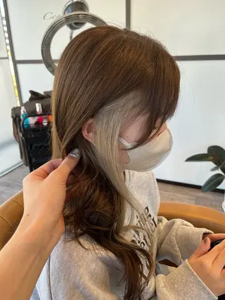 ロング カラー ブリーチなしWカラー レイヤー/Rickyのヘアスタイル