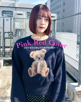 ミディアム おしゃれボブ/暖色 カラー🧶いろはのヘアスタイル