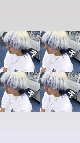 ショート カラー ヘアアレンジ メンズ 💎韓国レイヤー ×エクステゆうま💎のヘアスタイル