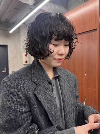 ミディアム カラー パーマ 鎌田健/パーマ ボブ/レイヤー/のヘアスタイル