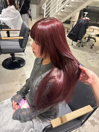 セミロング yui/ラベンダー/ ピンク/ワインレッドのヘアスタイル