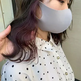 セミロング カラー ウスイ ハルカのヘアスタイル
