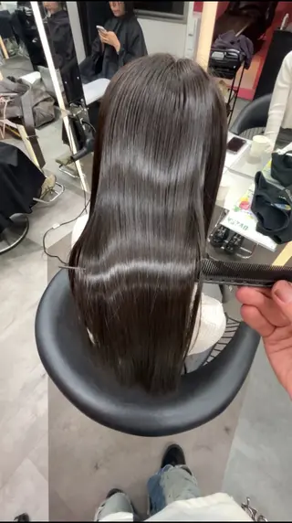 セミロング カラー 山崎/ボブ縮毛矯正 レイヤー髪質改善のヘアスタイル