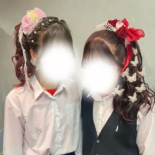 ヘアアレンジ 艶暖色カラー🍒 縮毛矯正ほののヘアスタイル