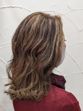 ロング カラー 髪質改善＆白髪ぼかし カラー♡店長みやけ♡のヘアスタイル