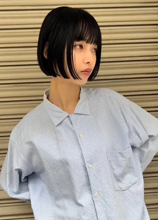 ショート juno所属・ボブ/パーマ/透明感 カラー　善方浩貴のヘアスタイル