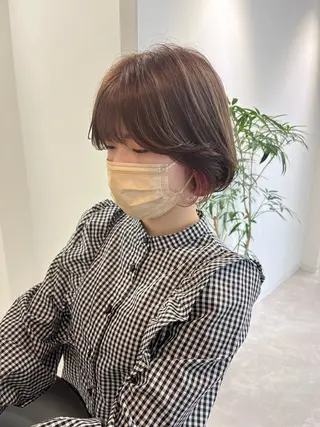 ショート カラー ヘアアレンジ umu.［韓国ヘア /ダウンパーマ］のヘアスタイル