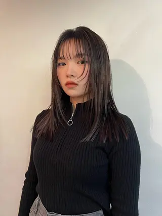 ミディアム カラー nishido ハイライト/海外ヘアのヘアスタイル