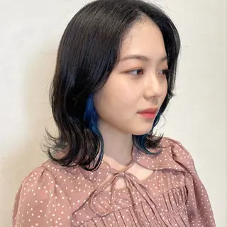 ミディアム 🫧レイナ 🫧 ツヤ髪／艶カラー🫧のヘアスタイル