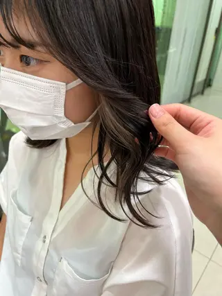 ミディアム ぷつっとボブ/ちゅる ピンク/mika☆のヘアスタイル