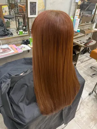 ロング カラー 艶髪/ハイトーン/ ヘアセット/モエノのヘアスタイル