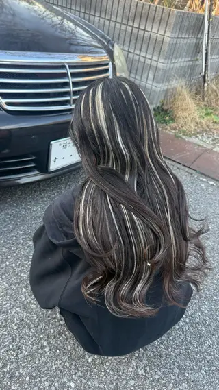 ロング カラー ワンカラー/ブリーチ 縮毛/あすか🐯のヘアスタイル