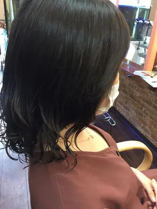 ミディアム カラー パーマ 桧山 真のヘアスタイル