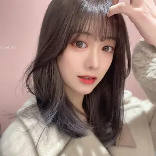 ミディアム カラー Toiro所属・🤎小顔レイヤー /ベージュ🤎友香のヘアスタイル