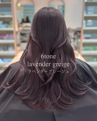 セミロング カラー グレージュ/レイヤー ふうか　渋谷のヘアスタイル