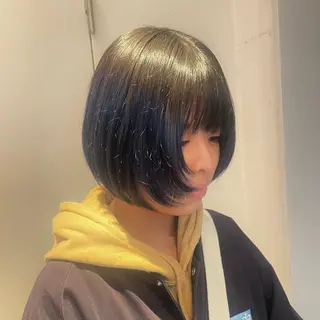 ミディアム カラー RIN／韓国ヘア レイヤーカットのヘアスタイル