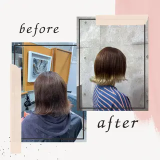 ミディアム ブリーチカラー/ 寺口佳希のヘアスタイル