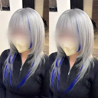 ミディアム カラー 🍒しの🍒 ハイトーン/カットのヘアスタイル