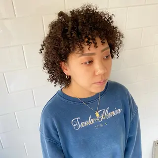 ショート カラー パーマ ヘアアレンジ キッズ ネイル マツエク・マツパ 中元 淳のヘアスタイル