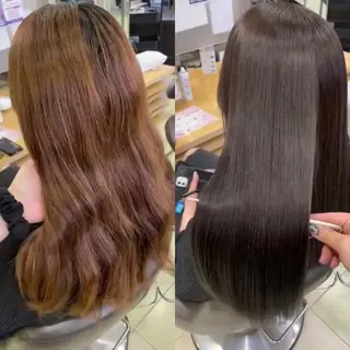 セミロング 髪質改善&艶カラー/ ほんだあみ (♡)のヘアスタイル