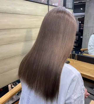 ロング カラー ヒマワリ/ 艶カラー/髪質改善のヘアスタイル