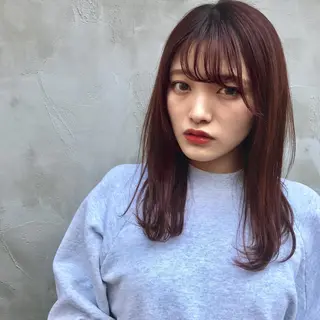 ミディアム カラー ヤスドミ ケイスケのヘアスタイル