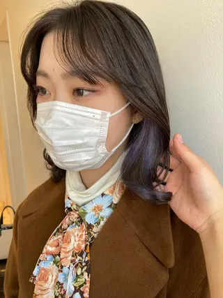 セミロング カラー nono/パーマ /顔まわりカット🐈のヘアスタイル