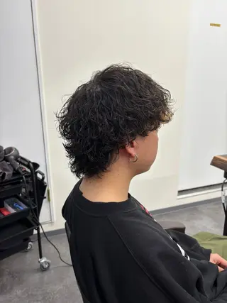 パーマ メンズ スパイキーパーマ 柏NO1 藤本葉のヘアスタイル