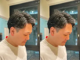 パーマ メンズ ❤️ブリーチ/暖色/ 韓国レイヤー/優希のヘアスタイル