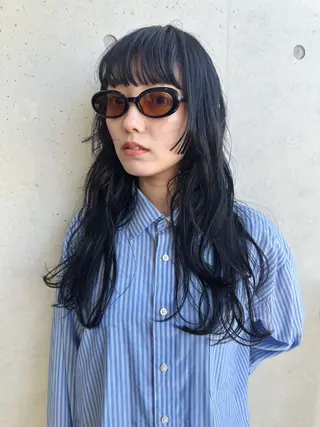 ロング カラー 斎藤祐樹 /レイヤー/パーマのヘアスタイル