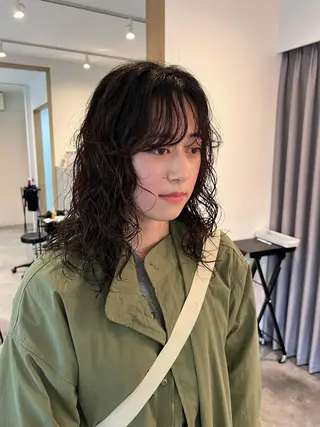 ミディアム パーマ ミディアムパーマ /癖毛パーマのヘアスタイル