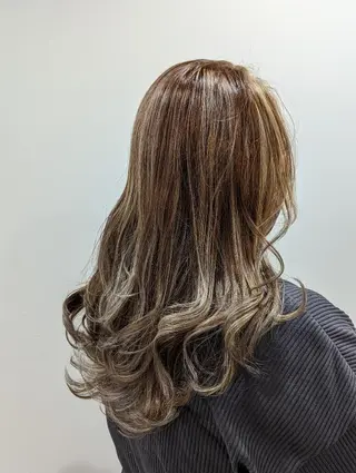 ロング カラー 髪質改善＆白髪ぼかし カラー♡店長みやけ♡のヘアスタイル
