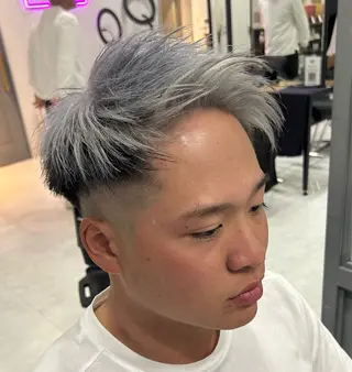 ショート カラー パーマ ヘアアレンジ メンズ 🔥メンズ特化渡辺 🔥ブリーチカラーのヘアスタイル